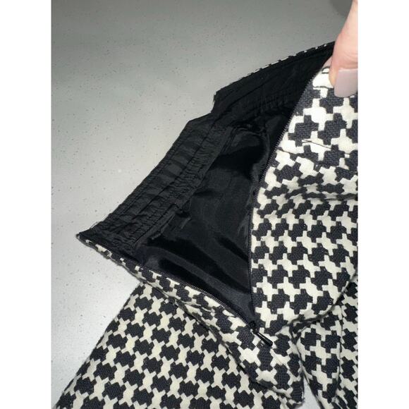 Trina Turk Pants Wide Leg Cropped Houndstooth Pockets Career Office Casual 6 - Picture 6 of 11